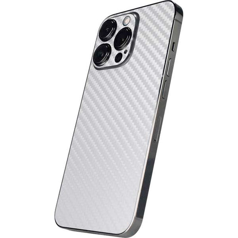 White Carbon Fiber Specialty Texture Material iPhone 13 Pro Skin