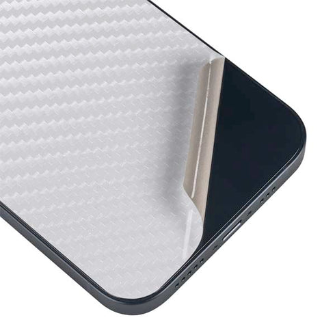 White Carbon Fiber Specialty Texture Material iPhone 13 Skin