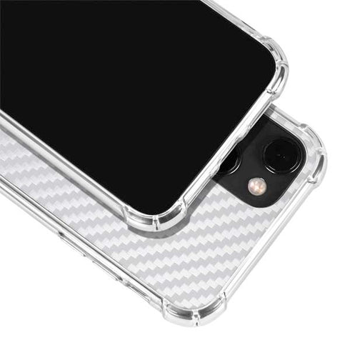 White Carbon Fiber Specialty Texture Material iPhone 14 Plus Clear Case