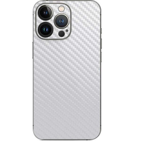 White Carbon Fiber Specialty Texture Material iPhone 14 Pro Skin