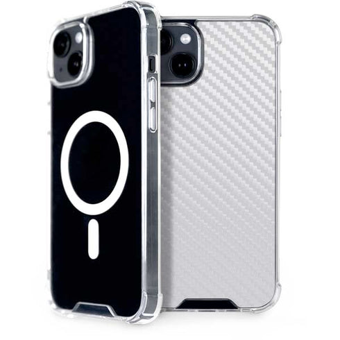 White Carbon Fiber Specialty Texture Material iPhone 15 Plus MagSafe Case