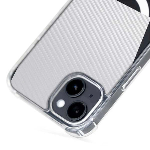 White Carbon Fiber Specialty Texture Material iPhone 15 Plus MagSafe Case