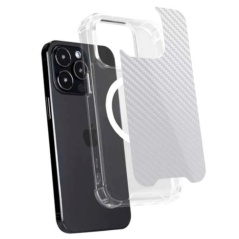 White Carbon Fiber Specialty Texture Material iPhone 15 Pro MagSafe Case