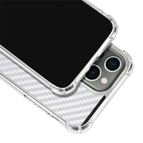 White Carbon Fiber Specialty Texture Material iPhone 15 Pro Max Clear Case