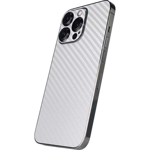 White Carbon Fiber Specialty Texture Material iPhone 15 Pro Skin