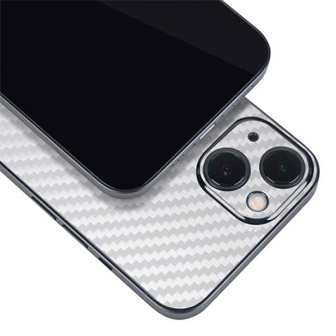 White Carbon Fiber Specialty Texture Material iPhone 15 Skin