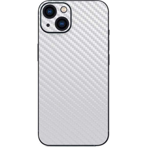 White Carbon Fiber Specialty Texture Material iPhone 15 Skin