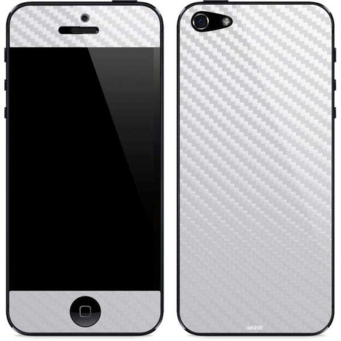 White Carbon Fiber Specialty Texture Material iPhone 5/5s/5SE Skin