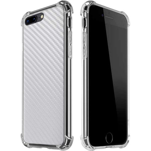 White Carbon Fiber Specialty Texture Material iPhone 7/8 Plus Clear Case
