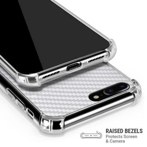 White Carbon Fiber Specialty Texture Material iPhone 7/8 Plus Clear Case
