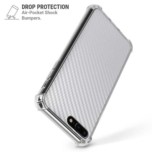 White Carbon Fiber Specialty Texture Material iPhone 7/8 Plus Clear Case