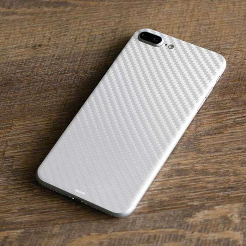 White Carbon Fiber Specialty Texture Material iPhone 8 Plus Skin
