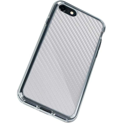 White Carbon Fiber Specialty Texture Material iPhone SE (2nd & 3rd Gen) Clear Case