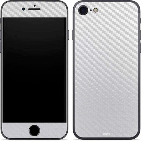 White Carbon Fiber Specialty Texture Material iPhone SE (2nd & 3rd Gen) Skin