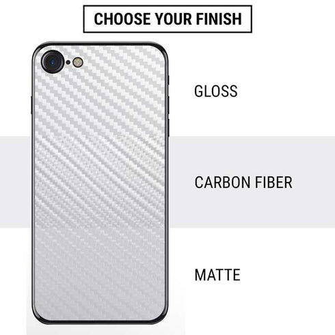 White Carbon Fiber Specialty Texture Material iPhone SE (2nd & 3rd Gen) Skin