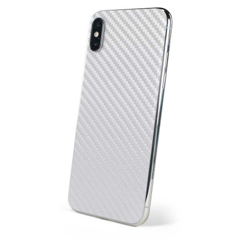 White Carbon Fiber Specialty Texture Material iPhone X Skin
