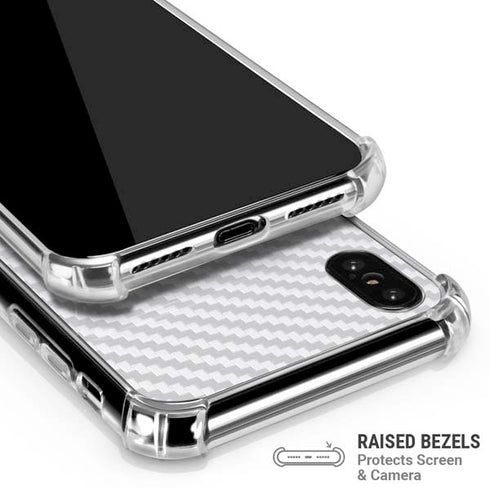 White Carbon Fiber Specialty Texture Material iPhone X/XS Clear Case