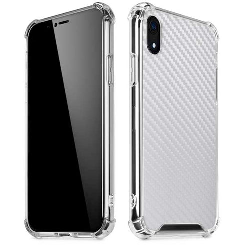 White Carbon Fiber Specialty Texture Material iPhone XR Clear Case