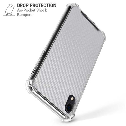White Carbon Fiber Specialty Texture Material iPhone XR Clear Case
