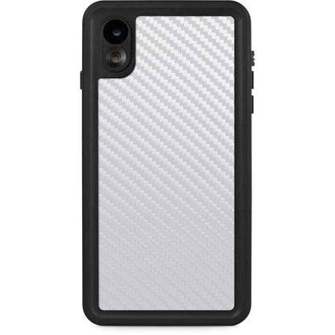 White Carbon Fiber Specialty Texture Material iPhone XR Waterproof Case