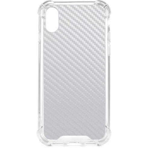 White Carbon Fiber Specialty Texture Material iPhone XS Clear Case