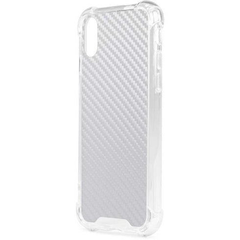 White Carbon Fiber Specialty Texture Material iPhone XS Clear Case