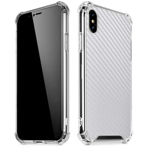 White Carbon Fiber Specialty Texture Material iPhone XS Max Clear Case