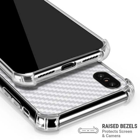 White Carbon Fiber Specialty Texture Material iPhone XS Max Clear Case