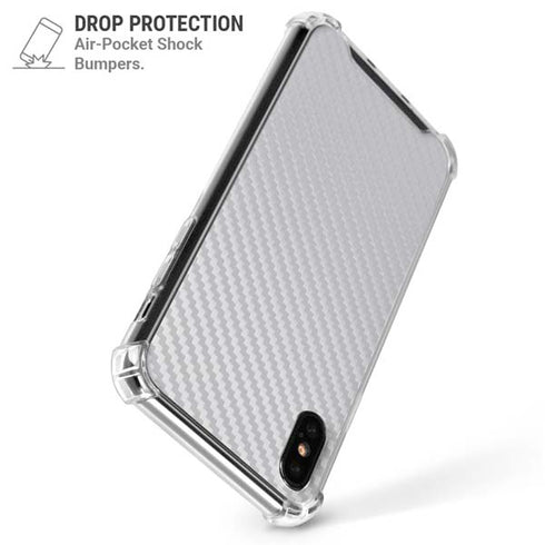 White Carbon Fiber Specialty Texture Material iPhone XS Max Clear Case