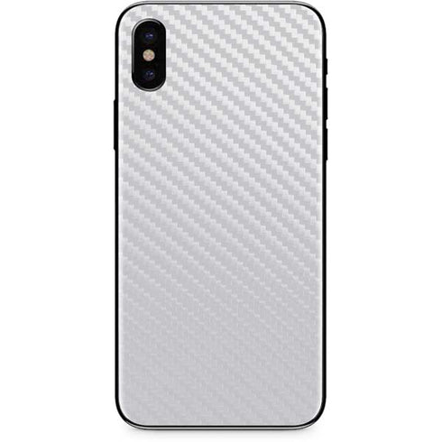 White Carbon Fiber Specialty Texture Material iPhone XS Max Skin