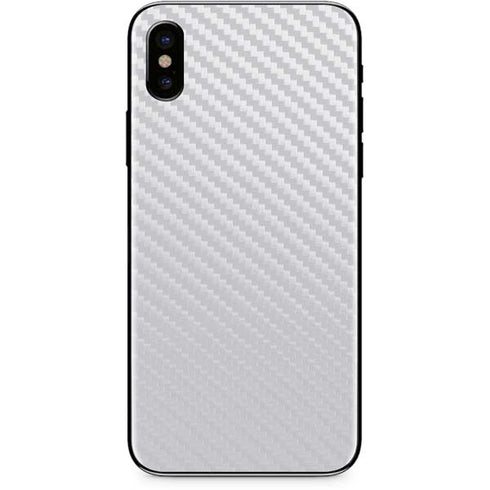 White Carbon Fiber Specialty Texture Material iPhone XS Skin