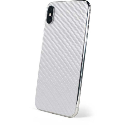 White Carbon Fiber Specialty Texture Material iPhone XS Skin