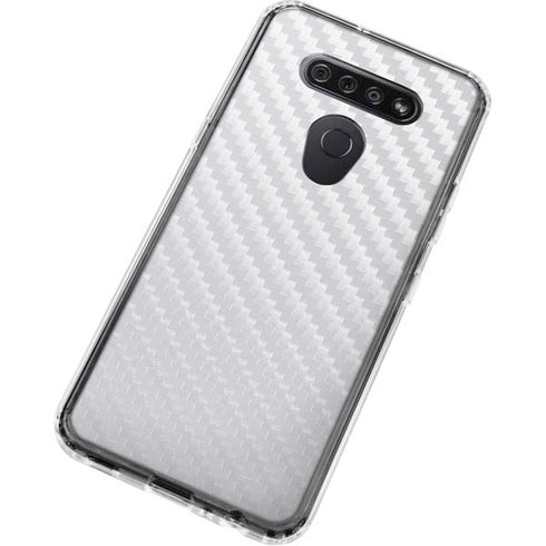 White Carbon Fiber Specialty Texture Material LG K51/Q51 Clear Case