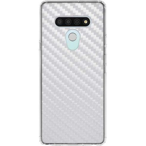 White Carbon Fiber Specialty Texture Material LG Stylo 6 Clear Case