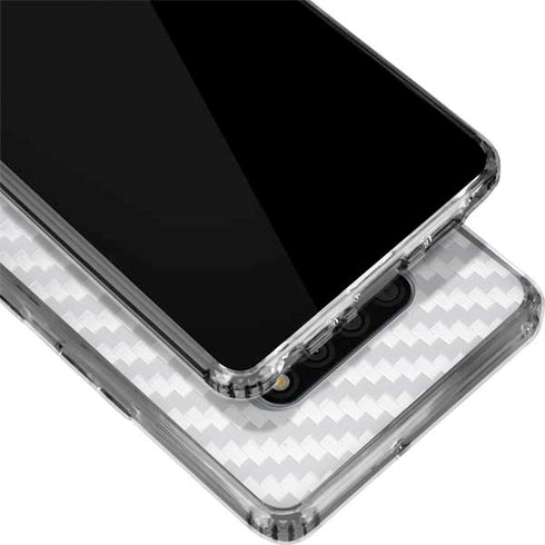 White Carbon Fiber Specialty Texture Material LG Stylo 6 Clear Case