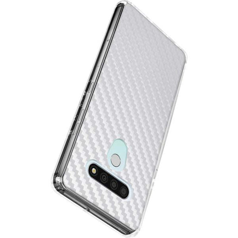 White Carbon Fiber Specialty Texture Material LG Stylo 6 Clear Case