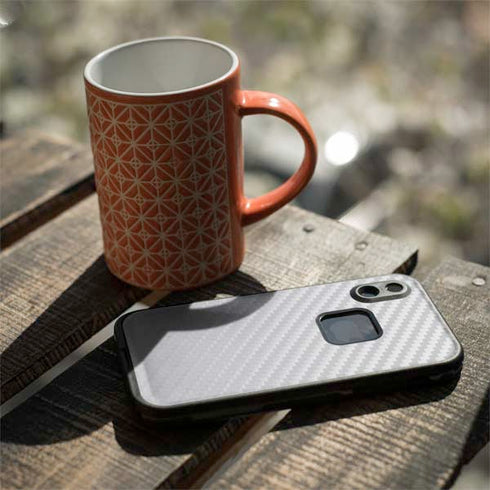 White Carbon Fiber Specialty Texture Material LifeProof Fre iPhone Skin