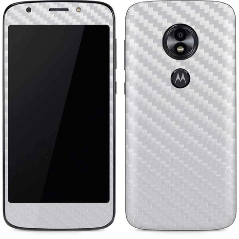 White Carbon Fiber Specialty Texture Material Moto E5 Play Skin