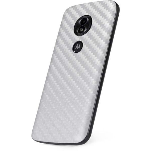 White Carbon Fiber Specialty Texture Material Moto E5 Play Skin