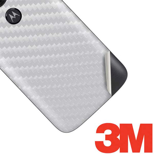 White Carbon Fiber Specialty Texture Material Moto E5 Play Skin
