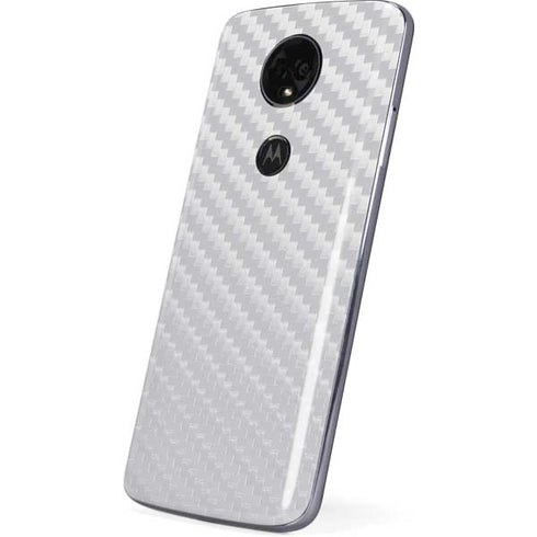 White Carbon Fiber Specialty Texture Material Moto E5 Plus Skin