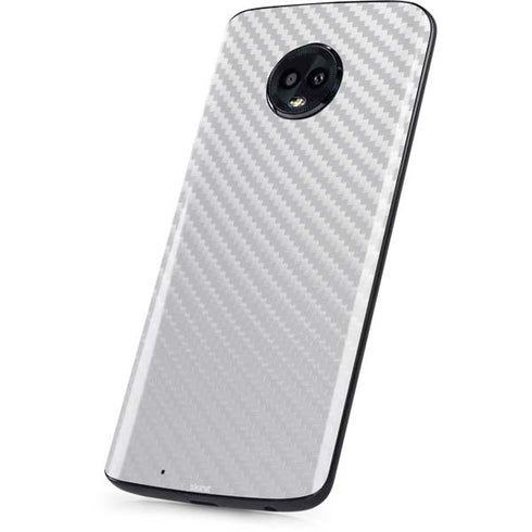 White Carbon Fiber Specialty Texture Material Moto G6 Skin