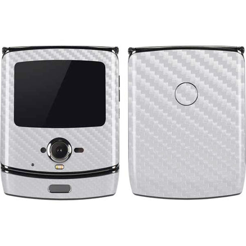 White Carbon Fiber Specialty Texture Material Motorola RAZR Skin
