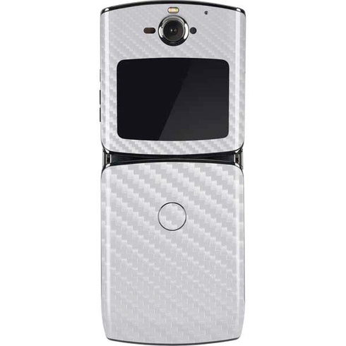 White Carbon Fiber Specialty Texture Material Motorola RAZR Skin