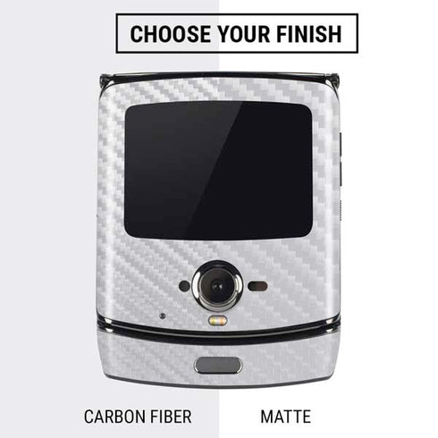 White Carbon Fiber Specialty Texture Material Motorola RAZR Skin