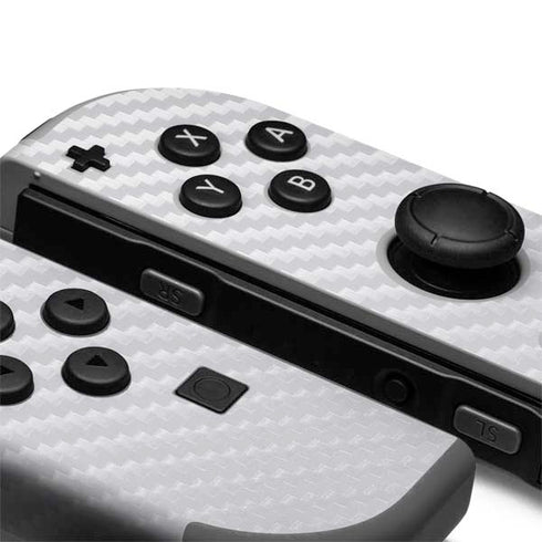 White Carbon Fiber Specialty Texture Material Nintendo Joy-Con (L/R) Controller Skin