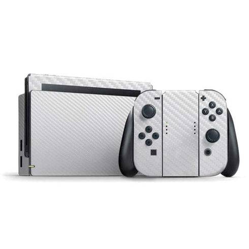White Carbon Fiber Specialty Texture Material Nintendo Switch Bundle Skin