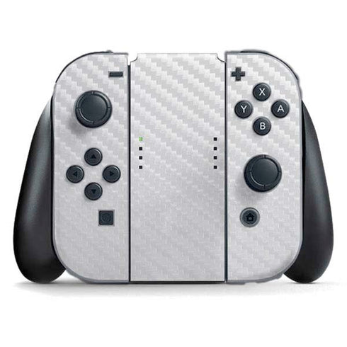 White Carbon Fiber Specialty Texture Material Nintendo Switch (2017-2021) Joy-Con Controller Skin