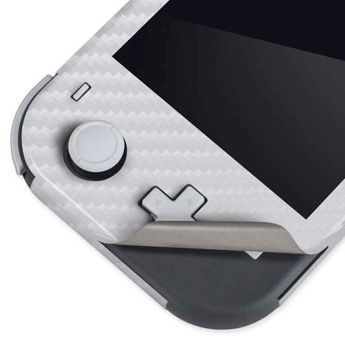 White Carbon Fiber Specialty Texture Material Nintendo Switch Lite Skin