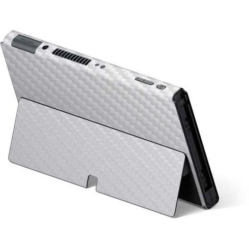 White Carbon Fiber Specialty Texture Material Nintendo Switch OLED (2021) Skin
